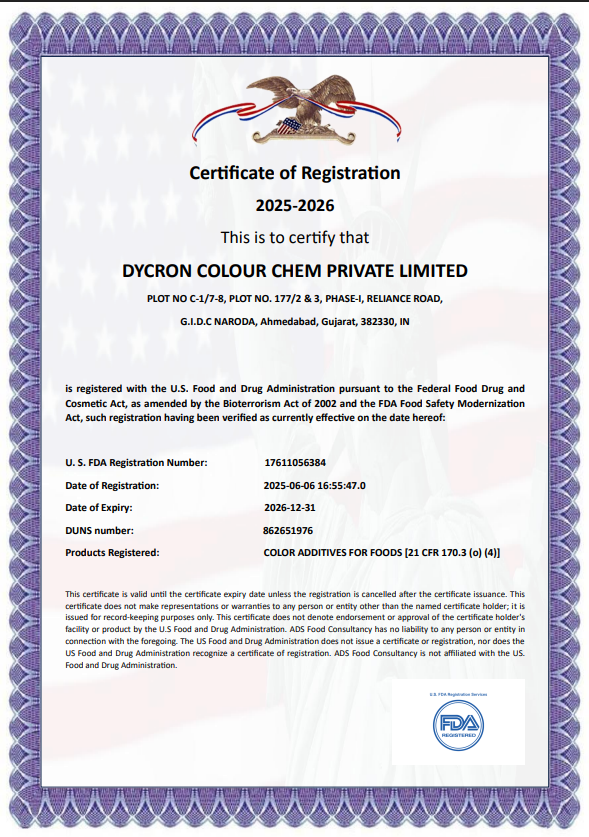FDA Certificate